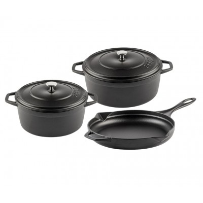 Conjunto de hierro fundido de 3 partes Hosse, Black Onyx - Hosse
