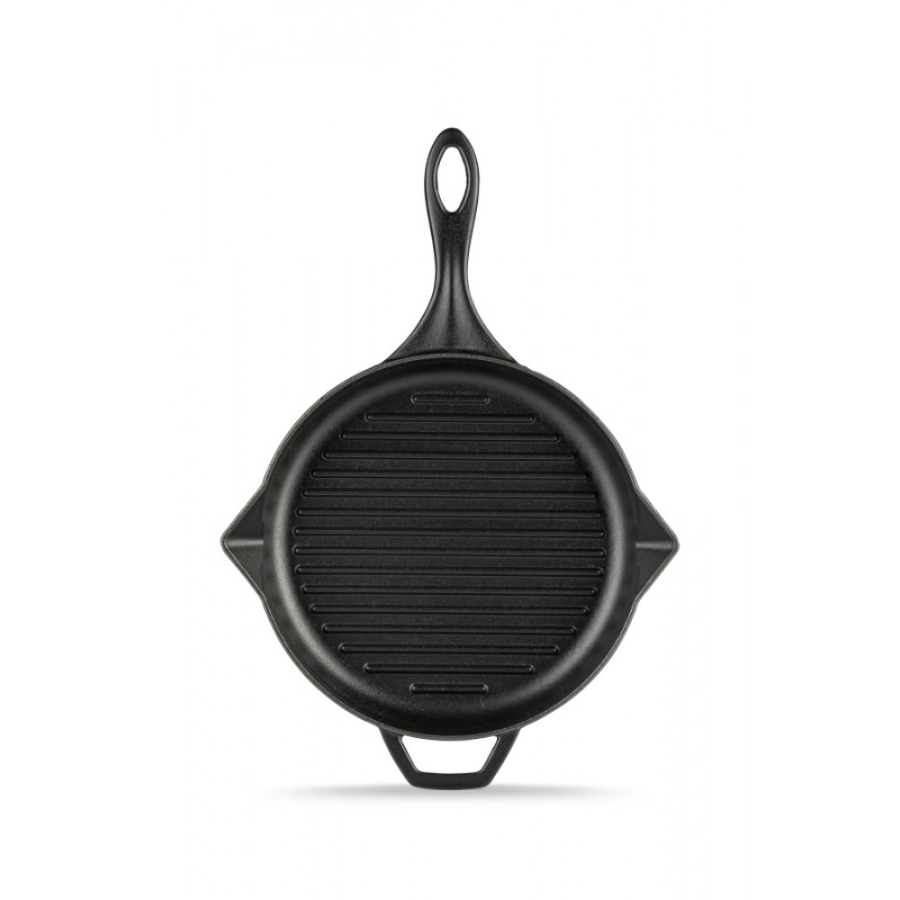 Sartén para parrilla de hierro fundido esmaltado Hosse, Black Onyx, Ф24cm | Sartén para parrilla de hierro fundido | Sartén de hierro fundido |