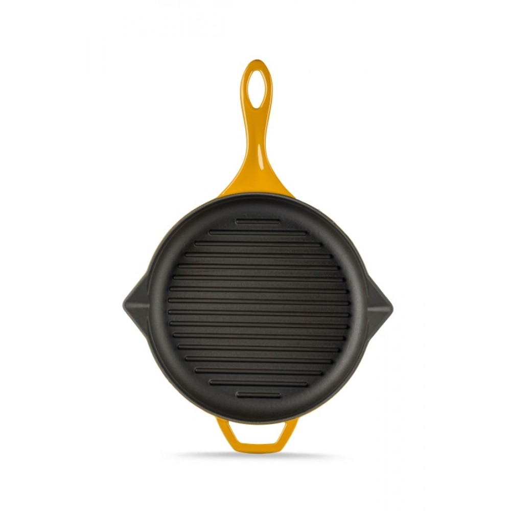 Sartén para parrilla de hierro fundido esmaltado Hosse, Dijon, Ф24cm | Sartén para parrilla de hierro fundido | Sartén de hierro fundido |