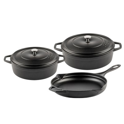 Conjunto de hierro fundido de 3 partes Hosse, Black Onyx - Hosse