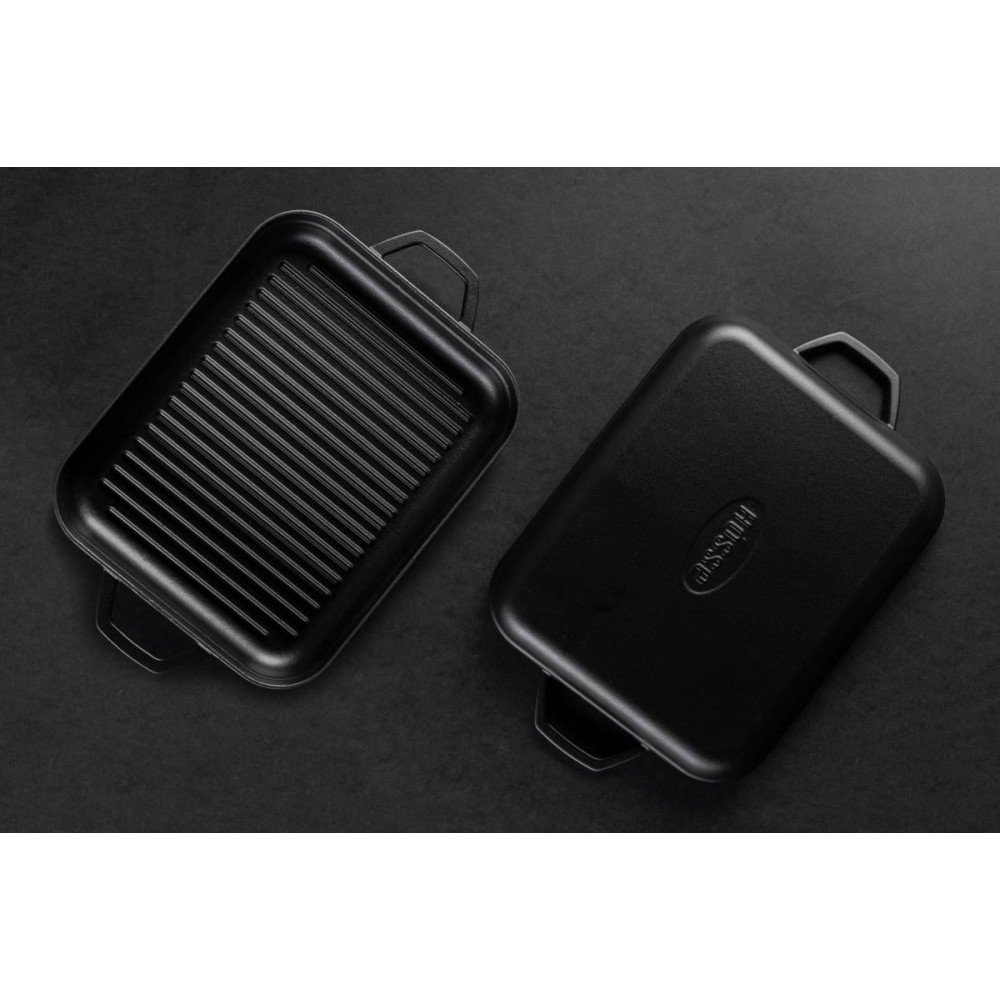 Sartén grill rectangular de hierro fundido con dos asas Hosse, 26x32cm | Todos los productos |  |