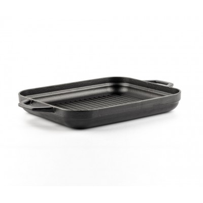 Sartén grill rectangular de hierro fundido con dos asas Hosse, 26x32cm - Hosse