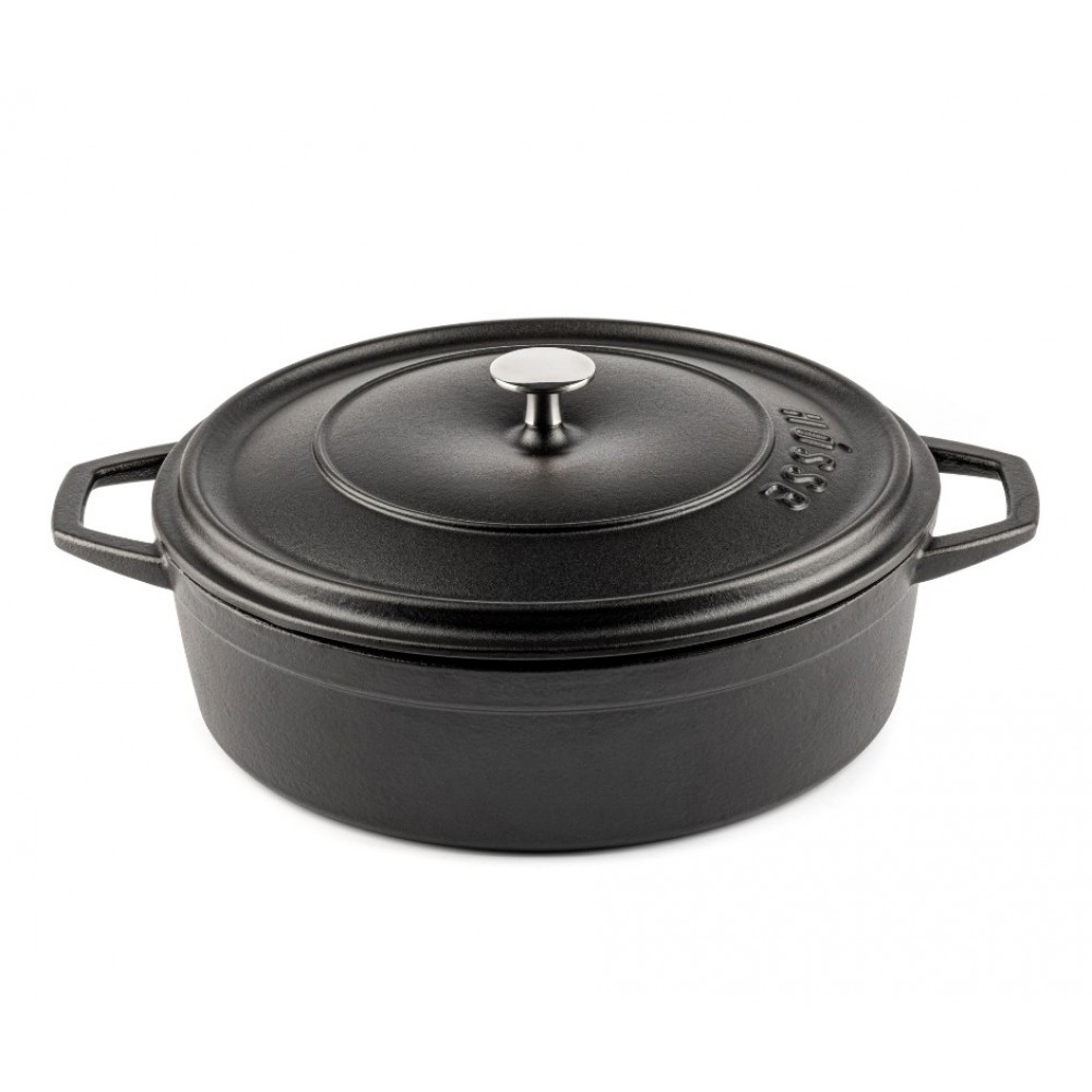 Olla poco profunda de hierro fundido Hosse, Black Onyx, Ф28