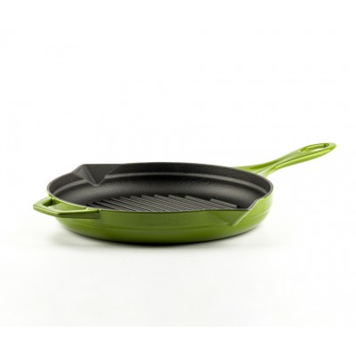 Sartén para parrilla de hierro fundido esmaltado Hosse, Bamboo, Ф24cm - Hosse