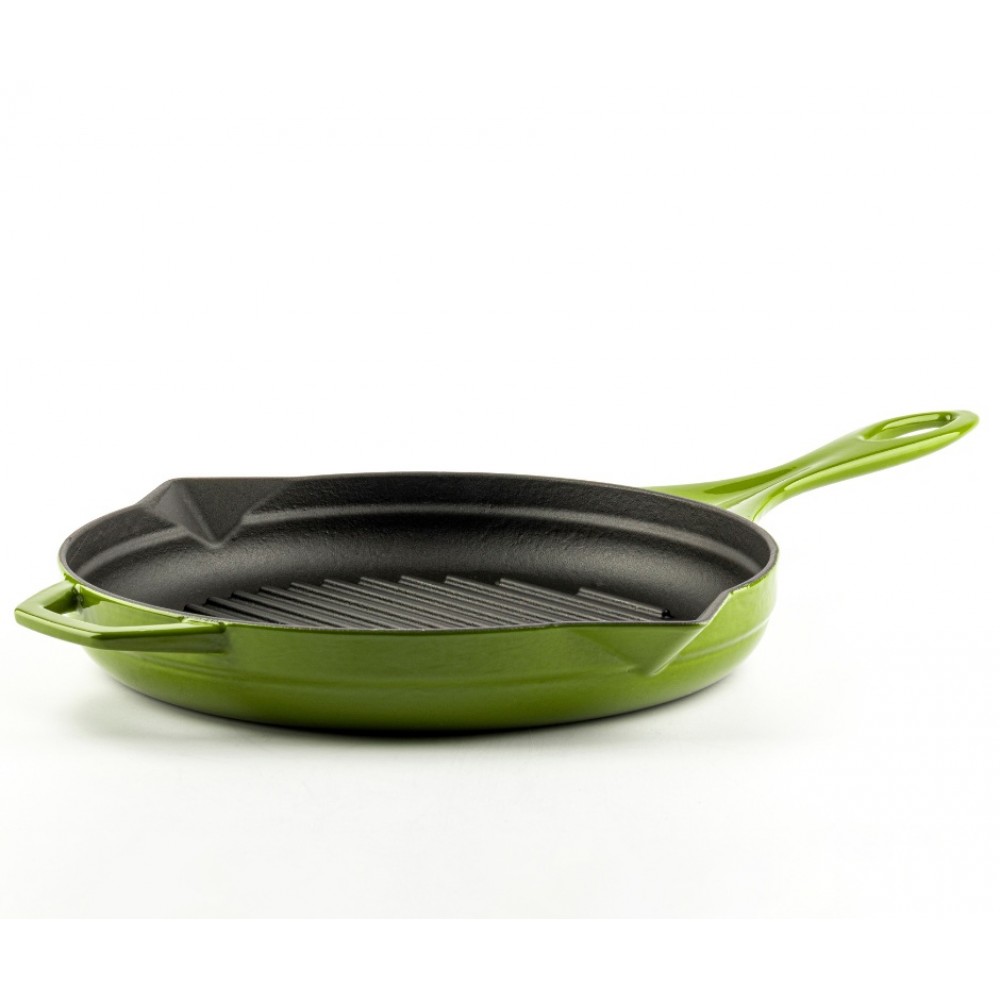 Sartén para parrilla de hierro fundido esmaltado Hosse, Bamboo, Ф28cm