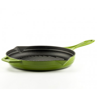 Sartén para parrilla de hierro fundido esmaltado Hosse, Bamboo, Ф28cm - Hosse