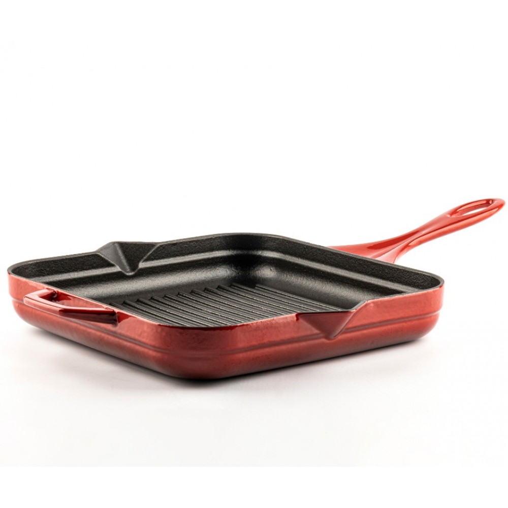 Sartén para parrilla de hierro fundido esmaltado Hosse, Rubin, 28x28cm