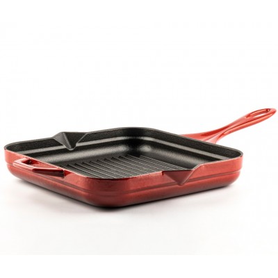 Sartén para parrilla de hierro fundido esmaltado Hosse, Rubin, 28x28cm - Hosse