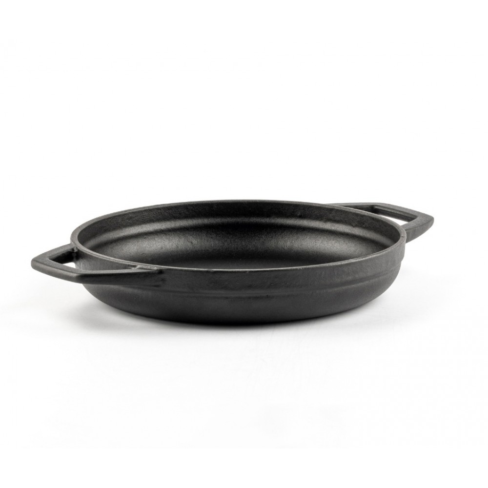 Sartén de hierro fundido con dos asas esmaltado Hosse, Black Onyx, Ф19cm | Sartén plana de hierro fundido | Sartén de hierro fundido |