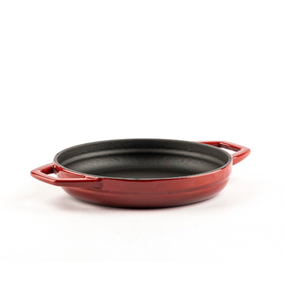 Sartén de hierro fundido con dos asas esmaltado Hosse, Rubin, Ф16cm