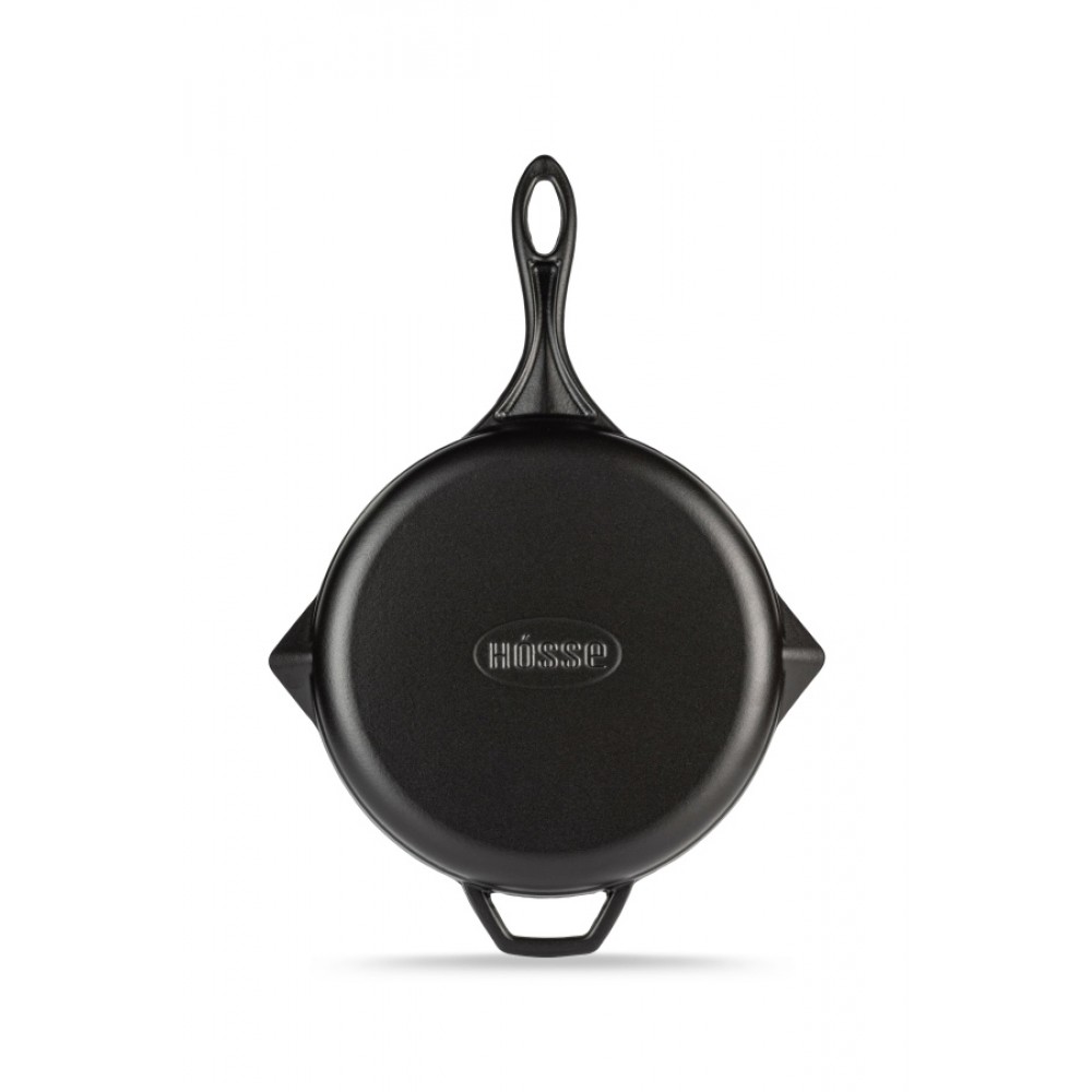 Sartén para parrilla de hierro fundido esmaltado Hosse, Black Onyx, Ф24cm | Sartén para parrilla de hierro fundido | Sartén de hierro fundido |