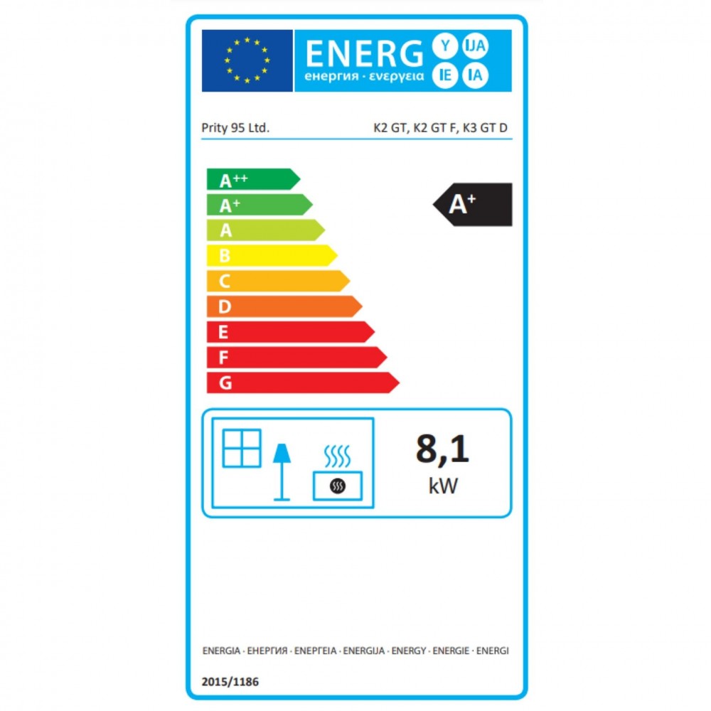 Estufa de leña Prity K3 GT D Red, 8.1 kW | Estufas de leña |  |