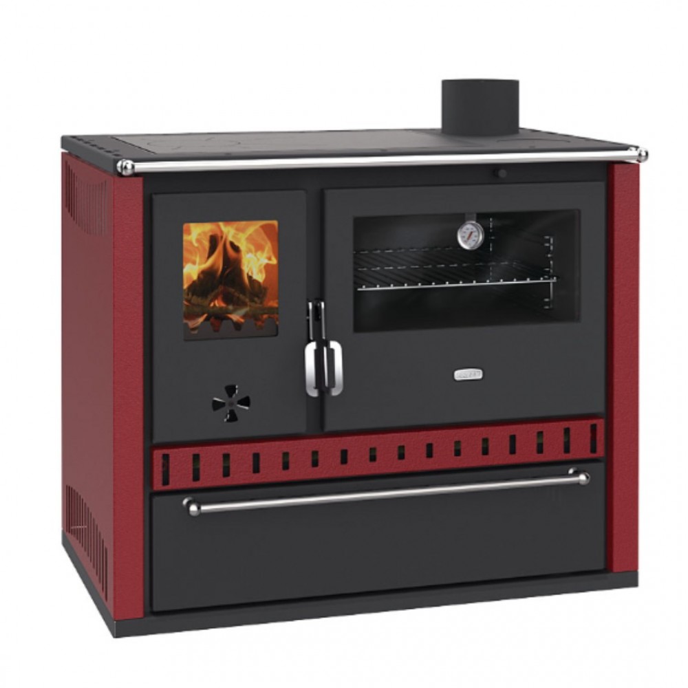 Cocina de leña Prity GT Roja, con cajón, 15 kW | Estufas de leña con horno | Estufas de leña |