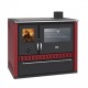 Cocina de leña Prity GT Rojo, con horno y cajón de acero inoxidable, 15 kW | Estufas de leña con horno | Estufas de leña |