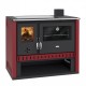 Cocina de leña Prity GT Rojo, con placa vitrocerámica, 15 kW | Estufas de leña con horno | Estufas de leña |