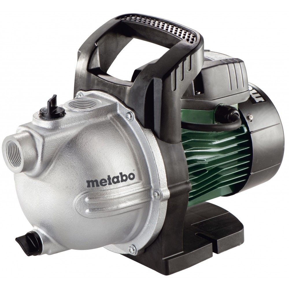 Bomba de jardín monofásica para agua limpia Metabo P 4000 G, potencia 1100 W, caudal 4000 l/h, altura de elevación 46 m