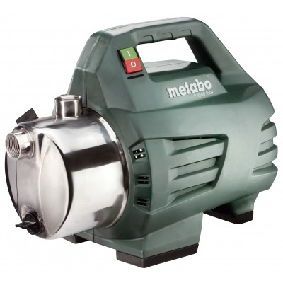 Bomba de jardín para agua limpia Metabo P 4500 INOX, 1", potencia 1300 W, caudal 75 l/min (4500 l/h), altura de elevación 48 m - Bombas de agua