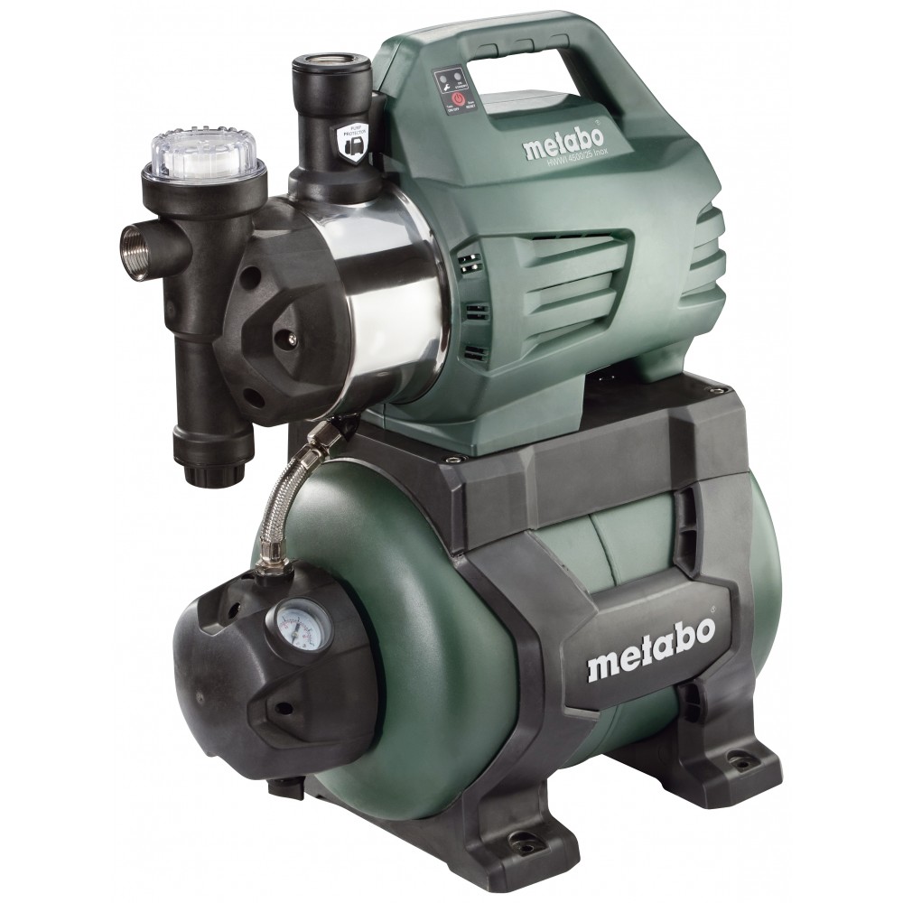 Bomba hidrófora monofásica METABO HWWI 4500/25 Inox, potencia 1300 W, caudal 4500 l/h, altura de elevación 48 m, capacidad del depósito 24 L | Bombas de agua electrica | Bombas de agua |