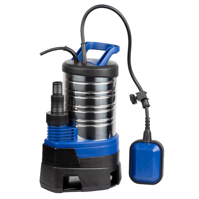Bomba de drenaje para aguas sucias Gmax con flotador externo y carcasa de acero inoxidable – caudal 13,5 m³/h, potencia 0,75 kW, altura 8 m - Gmax