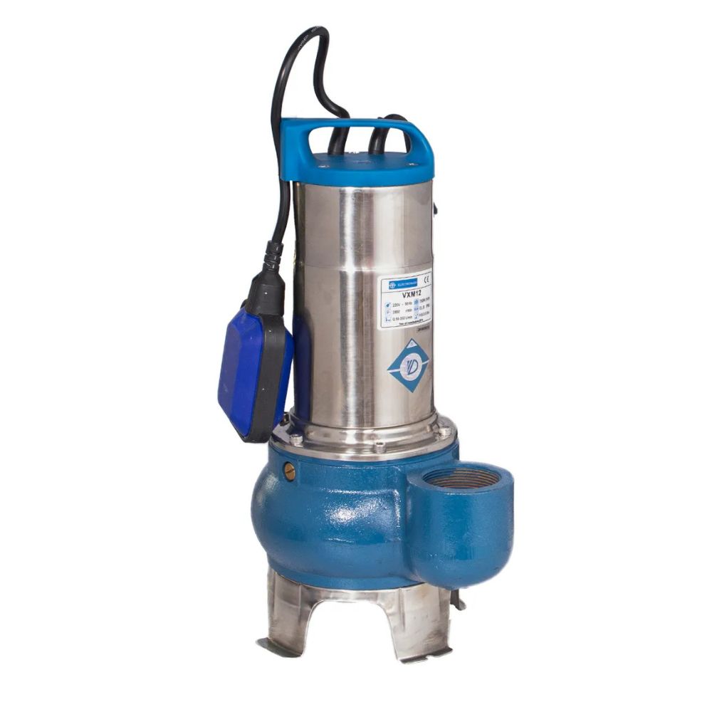 Bomba de drenaje Electromash VXM 12 – 2″, potencia 0,75 kW, caudal 21.000 l/h, altura de elevación 11,4 m, salida 2″, con flotador externo y carcasa de acero inoxidable. | Bombas de agua sumergible / Bombas de achique | Bombas de agua |