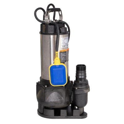 Bomba de drenaje Electromash WQ 1500 Professional con flotador externo y carcasa de acero inoxidable, potencia 1,5 kW, caudal 42.000 l/h, altura de elevación 17 m, salida 2″ - Electromash