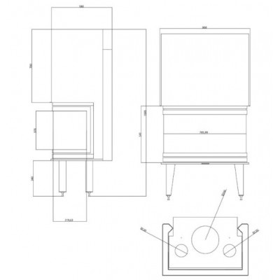 Cassette chimenea Balkan Energy ATS AIR PANORAMA 800, 16.04kW - Cassette chimeneas
