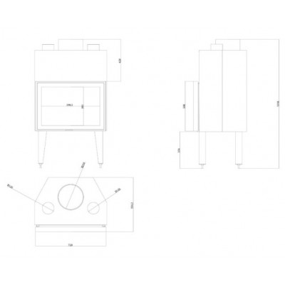 Cassette chimenea Balkan Energy ATS STABLE AIR 700, con conductos de aire, 14.8kW - Cassette chimeneas