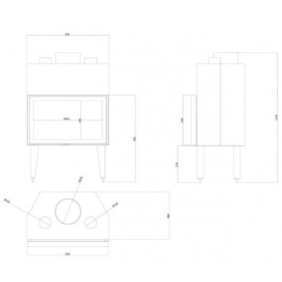 Cassette chimenea Balkan Energy ATS STABLE AIR 800, con conductos de aire, 15.95kW - Cassette chimeneas