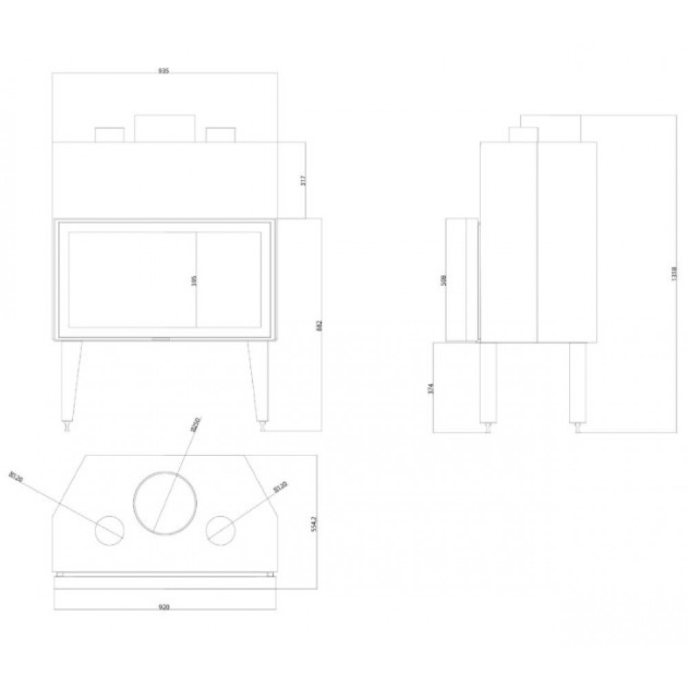 Cassette chimenea Balkan Energy ATS STABLE AIR 900, con conductos de aire, 19.59kW | Chimeneas de leña modernas | Chimeneas de leña |
