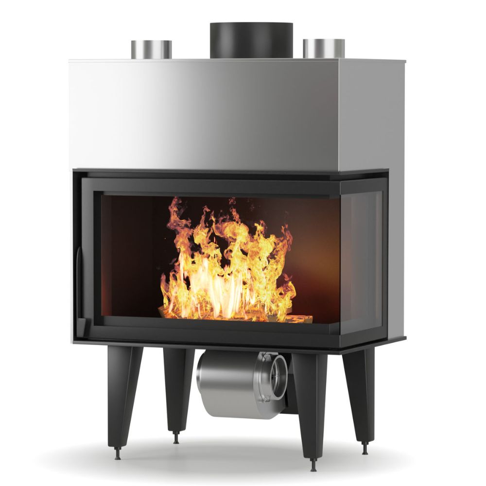Cassette chimenea Balkan Energy ATS STABLE AIR CORNER 700, con conductos de aire, bien, 14.01kW | Chimeneas de leña modernas | Chimeneas de leña |