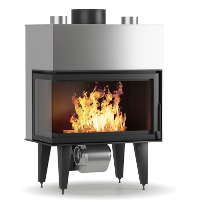 Cassette chimenea Balkan Energy ATS STABLE AIR CORNER 700, con conductos de aire, izquierda, 14.01kW - Cassette chimeneas