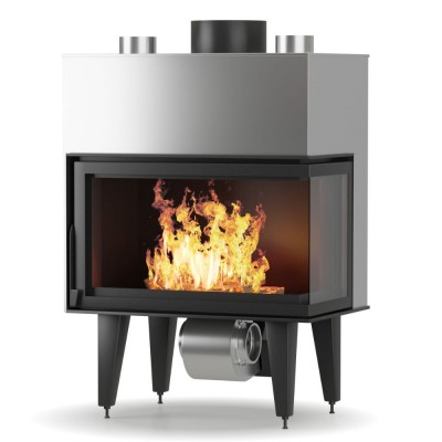 Cassette chimenea Balkan Energy ATS STABLE AIR CORNER 800, con conductos de aire, bien, 15.15kW - Cassette chimeneas