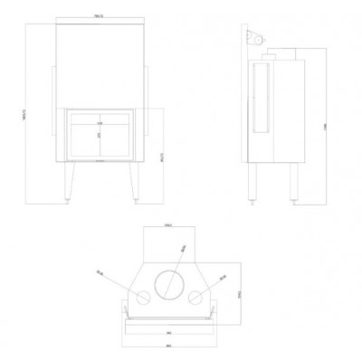 Cassette chimenea Balkan Energy ATS STRAIGHT AIR 700, con conductos de aire, 14.89kW - Cassette chimeneas