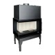 Chimenea de leña UNIFLAM 760 EVO PBS con conductos de aire y suministro de aire, vidrio curvado, lado izquierdo, 10kW | Chimeneas de leña modernas | Chimeneas de leña |