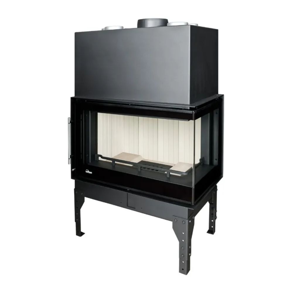 Chimenea de leña UNIFLAM 760 EVO PBS con conductos de aire y suministro de aire, vidrio curvado, lado derecho, 10kW Chimenea de leña UNIFLAM 760 EVO PBS con conductos de aire y suministro de aire, vidrio curvado, lado derecho, 10kW