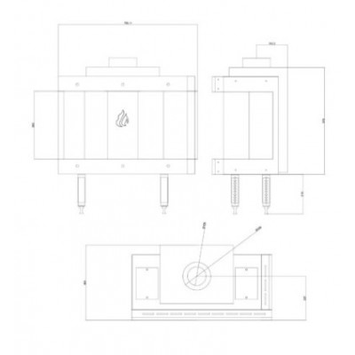 Chimenea de gas Balkan Energy GAS CORNER 70, 7.8kW - Chimeneas de gas