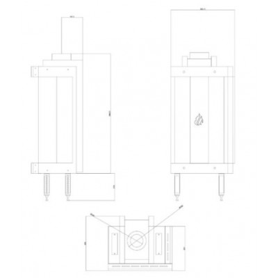 Chimenea de gas Balkan Energy GAS STANDING CORNER, 3.9kW - 6.0kW - Chimeneas de gas