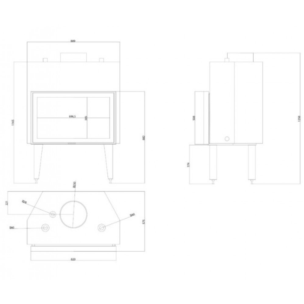 Termochimenea de leña Balkan Energy ATS STABLE HYDRO 800, 30.79kW | Termochimeneas de leña | Chimeneas de leña |