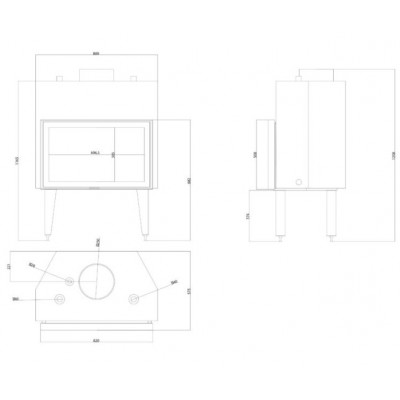 Termochimenea de leña Balkan Energy ATS STABLE HYDRO 800, 30.79kW - Cassette chimeneas