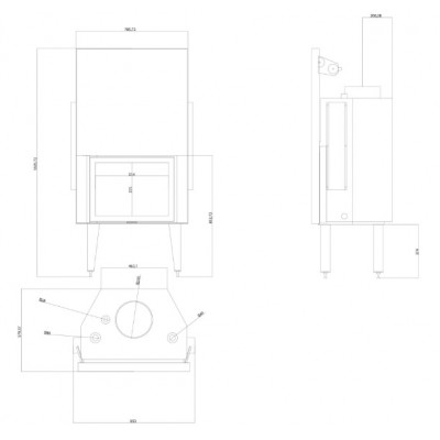 Termochimenea de leña Balkan Energy ATS STRAIGHT HYDRO 700, 24.56kW - Termochimeneas de leña