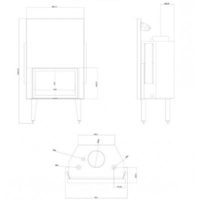 Termochimenea de leña Balkan Energy ATS STRAIGHT HYDRO 800, 29.58kW - Termochimeneas de leña