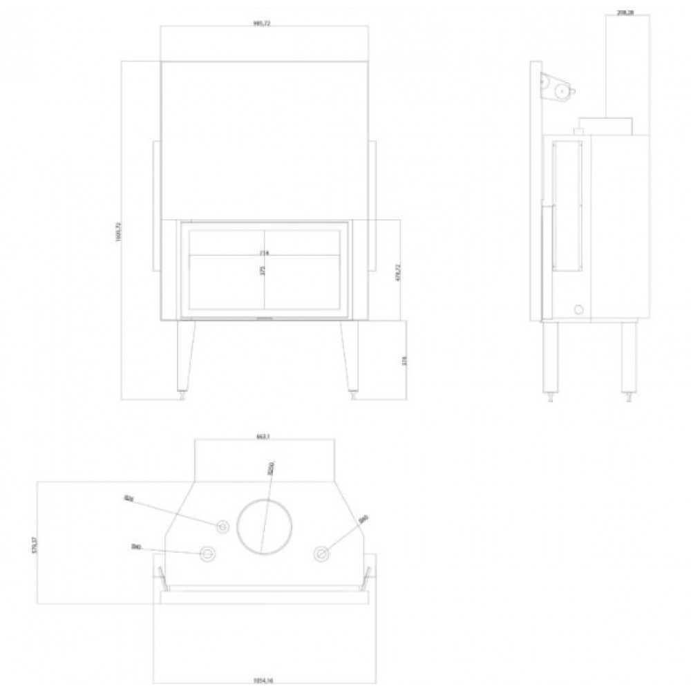 Termochimenea de leña Balkan Energy ATS STRAIGHT HYDRO 900, 32.2kW | Termochimeneas de leña | Chimeneas de leña |