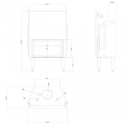 Termochimenea de leña Balkan Energy ATS STRAIGHT HYDRO 900, 32.2kW - Termochimeneas de leña