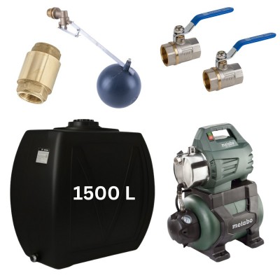 Kit "Agua potable 1500L“ con depósito de agua Narrow Mavil (negro) y bomba hidrófora Metabo - Comparación de Producto