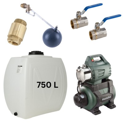 Kit "Agua potable 750L“ con depósito de agua Narrow Mavil (blanco) y bomba hidrófora Metabo - Comparación de Producto