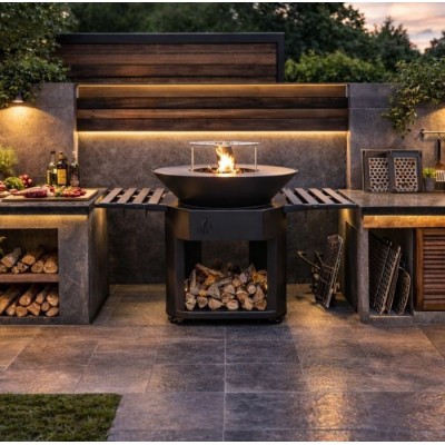 Parrilla de carbón de acero Balkan Energy ROUND 920 - Barbacoas