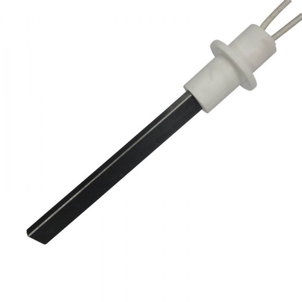 Resistencia de encendido / calefacción con cristal de cuarzo negro para estufa de pellets Ravelli, Moretti Design, Karmek One, BURNiT y otras, longitud total 127 mm, 400 W | Resistencias para estufas de pellets | Repuestos estufa de pellets |