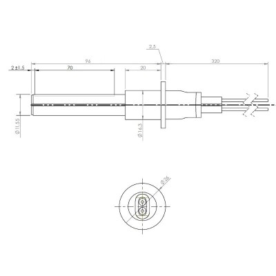 Resistencia de encendido / calefacción cerámica para estufa de pellets MCZ, RED y otras, longitud total 107 mm, 315 W - Repuestos estufa de pellets