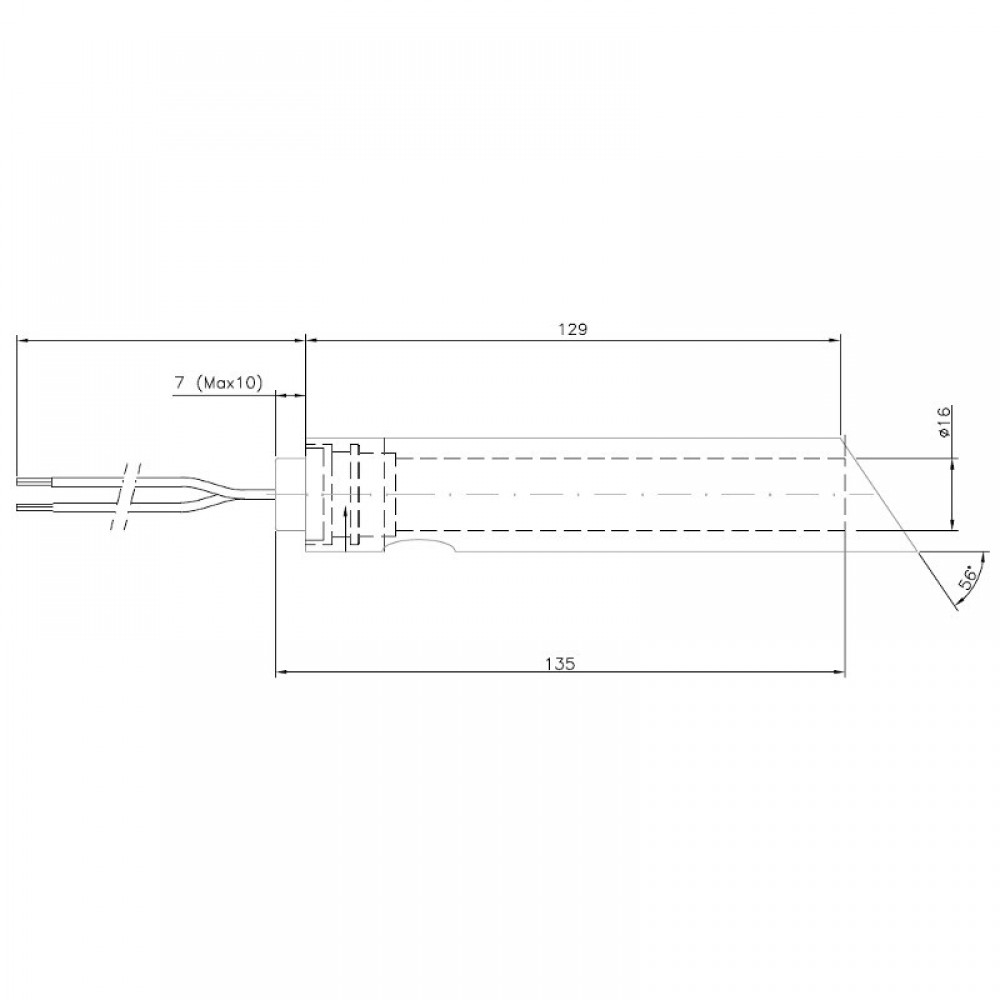 Resistencia de encendido / calefacción, kit con tubo guía para estufas de pellets Jotul, Ravelli y otras, longitud 144 mm, 350 W | Resistencias para estufas de pellets | Repuestos estufa de pellets |