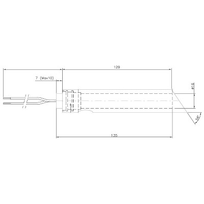 Resistencia de encendido / calefacción, kit con tubo guía para estufas de pellets Jotul, Ravelli y otras, longitud 144 mm, 350 W - Repuestos estufa de pellets